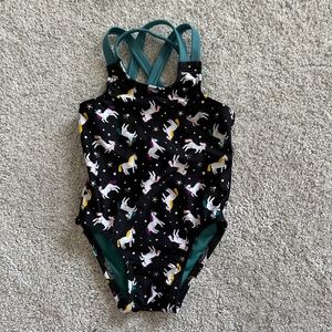 Green and black unicorn swimsuit 12 months